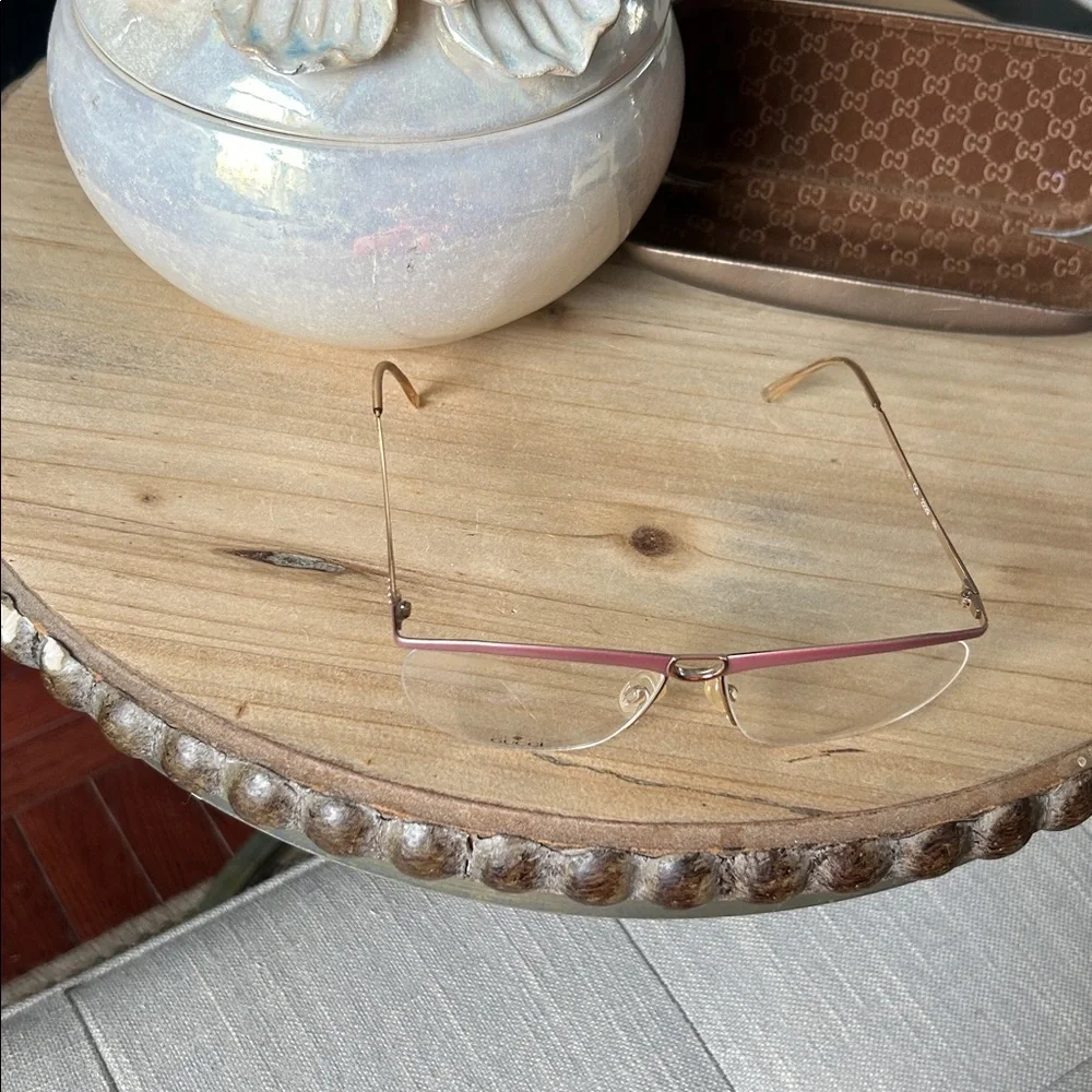 Gucci Vintage GG2229 25L 60mm Gold Oversized Half-Rim Eyeglasses Italy 135